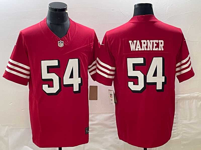 Mens San Francisco 49ers #54 Fred Warner Red 2023 FUSE Color Rush Vapor Untouchable Limited Jersey